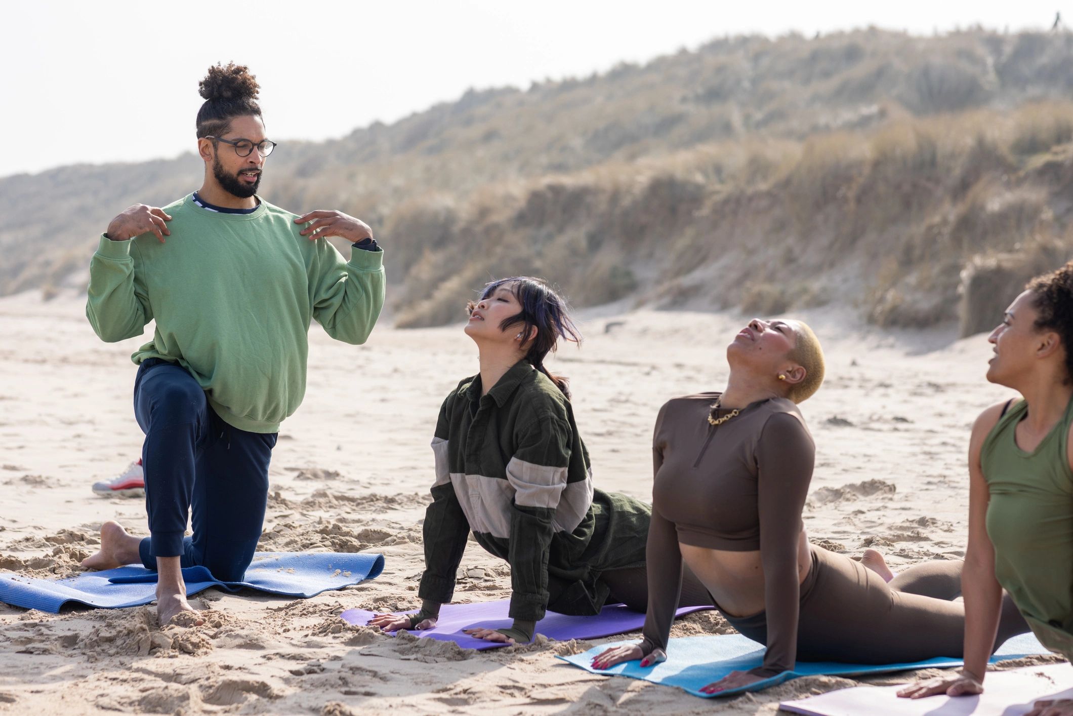 Fitness instructor teaching a group session